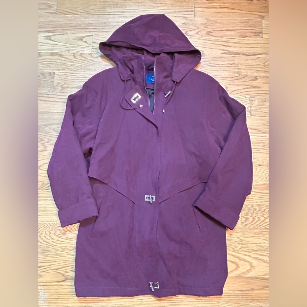 Mackintosh New England Plum Hooded Coat‎ (Size Small)
